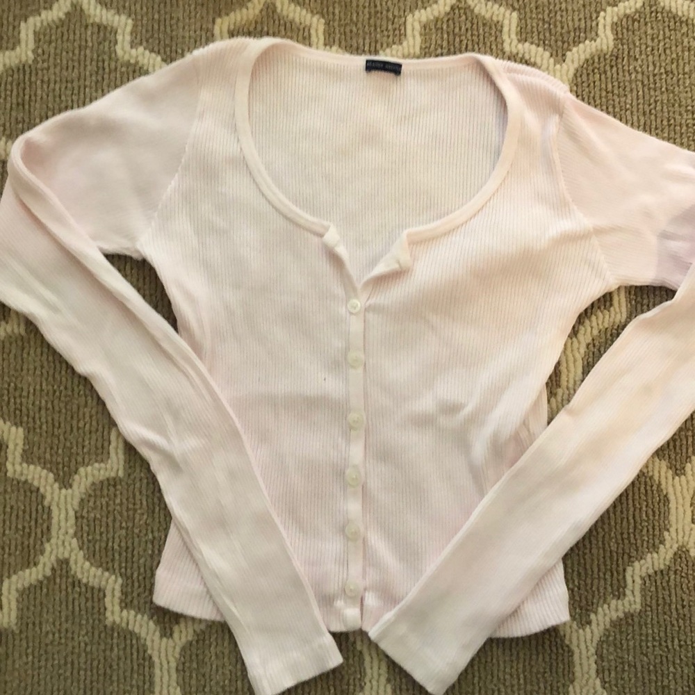 Light pink button up long sleeve shirt